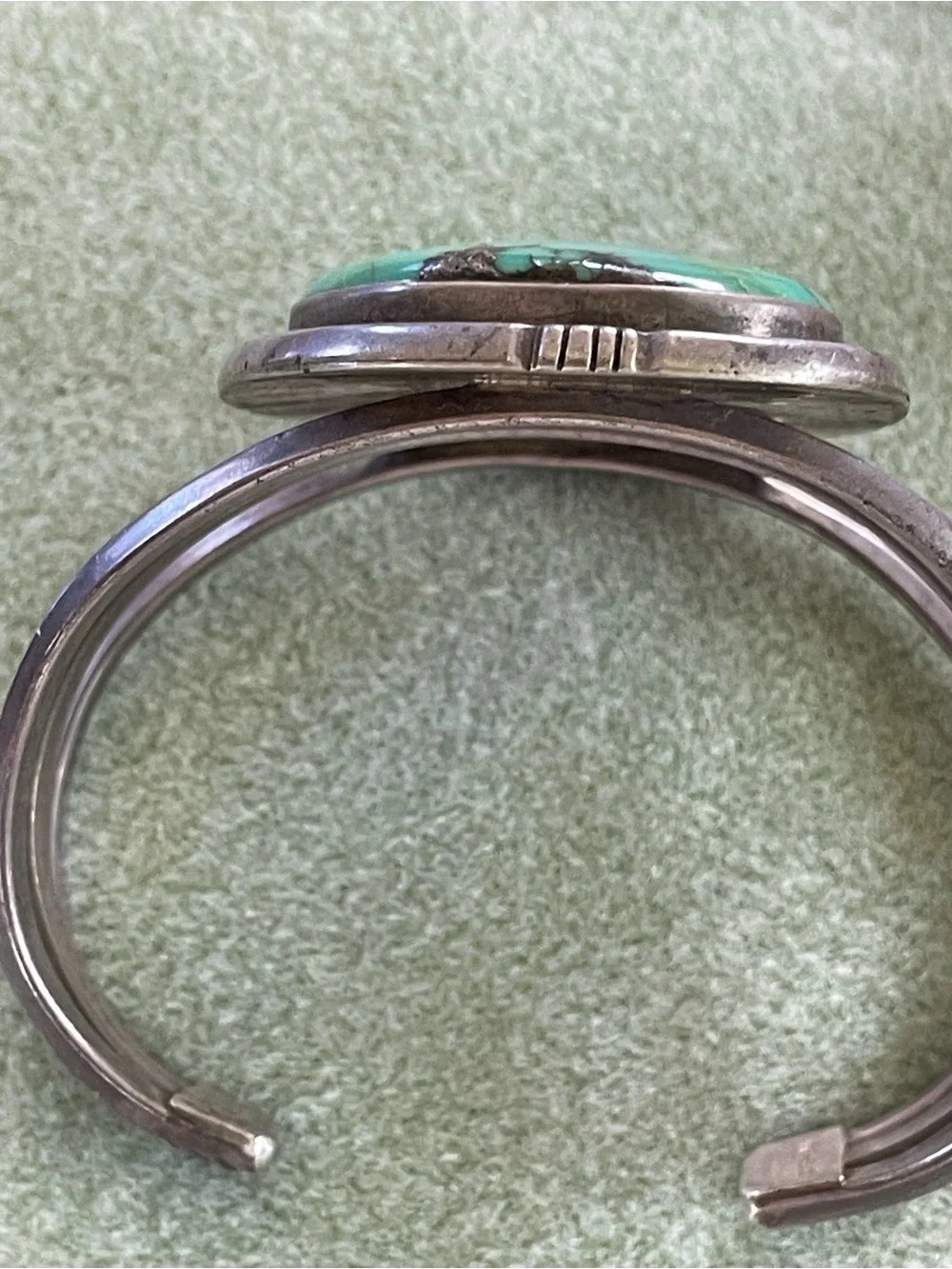 Bold Navajo Sterling Silver Turquoise Cuff Bracelet - Turquoise - Sedona - 90's
